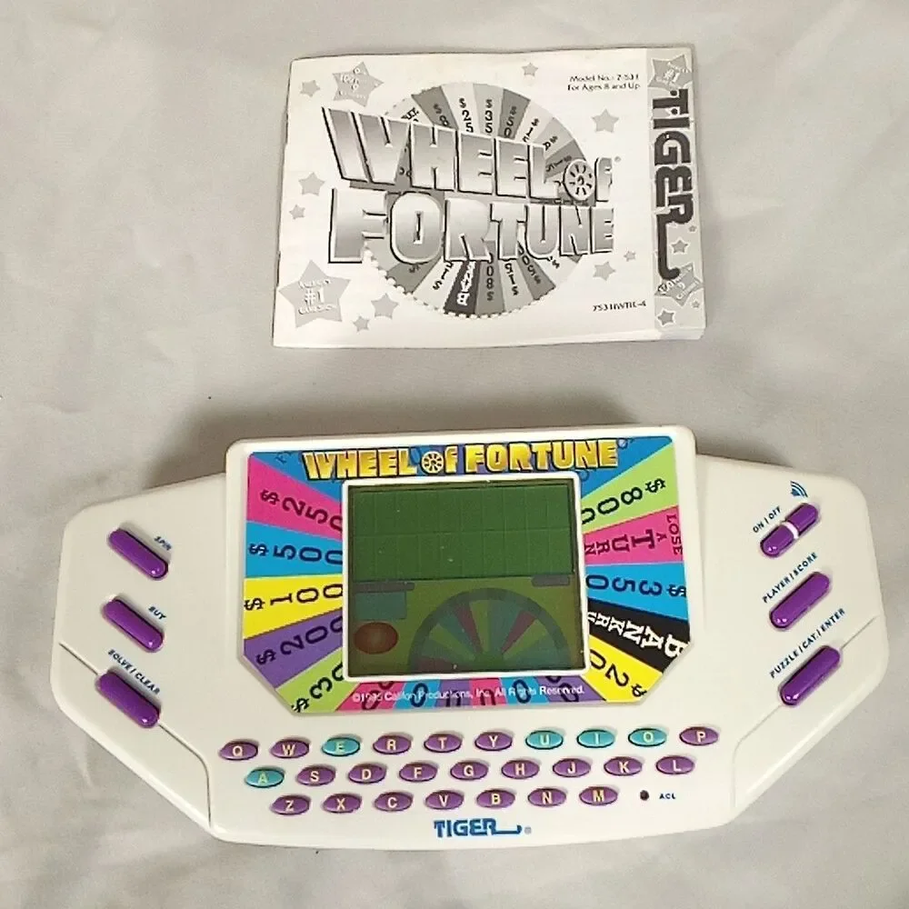 Tiger Electronics 1995 Wheel of Fortune Handheld Electronic Game Tested Works